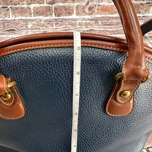 Coach Sheridan Mariel Navy Blue Pebbled Leather Dome Satchel Bag 4228 Vintage - Picture 8 of 16